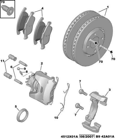 PSA 4254 25 - Kit pastiglie freno, Freno a disco www.autoricambi360.it