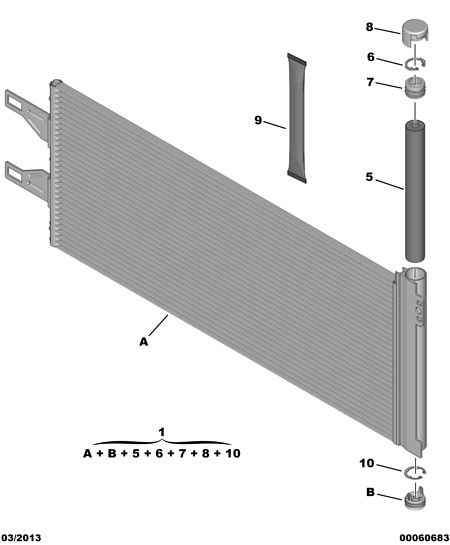 PSA 16 10 136 780 - Condensatore, Climatizzatore www.autoricambi360.it