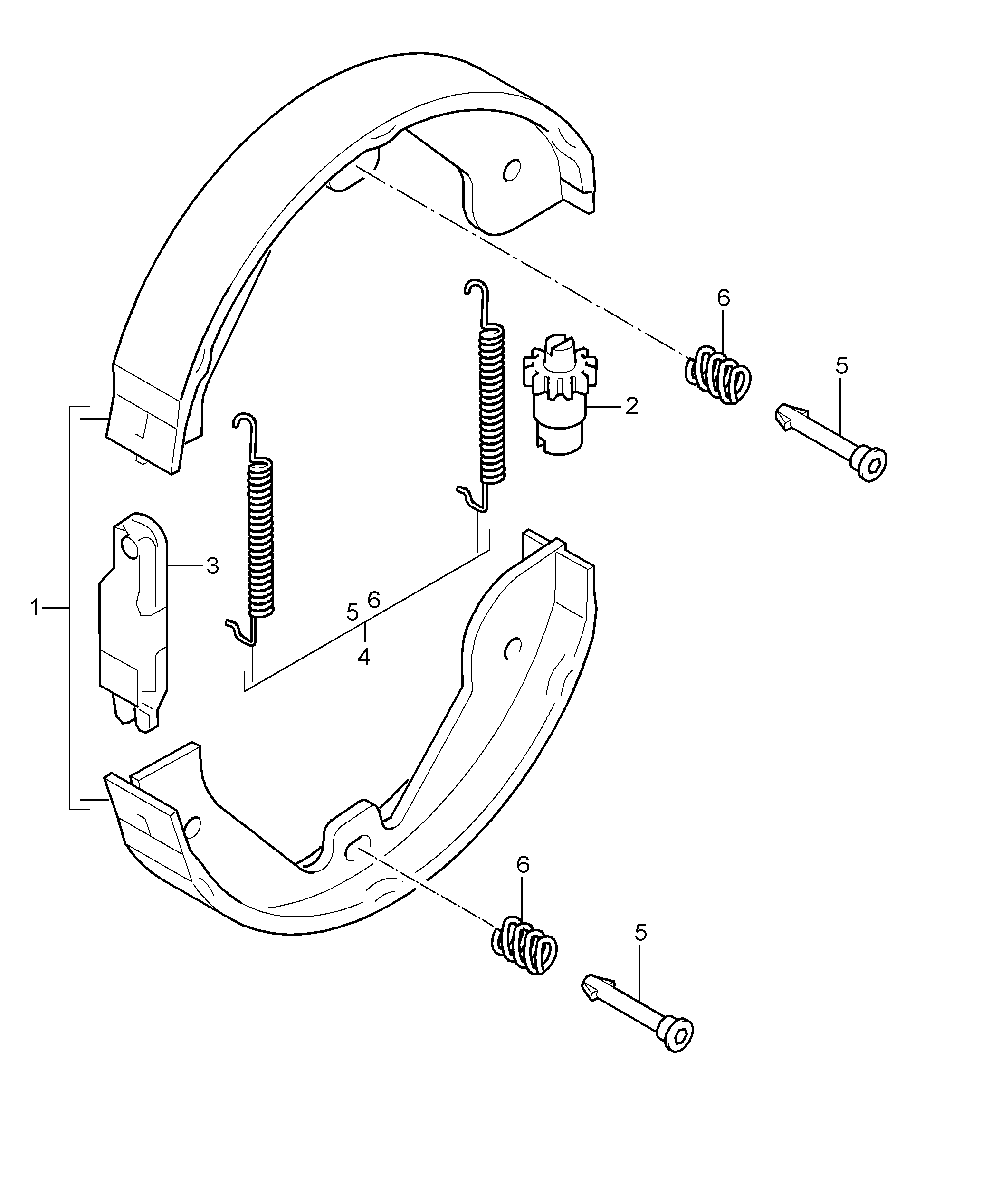 VAG 95535294501 - Kit accessori, Ganasce freno stazionamento www.autoricambi360.it