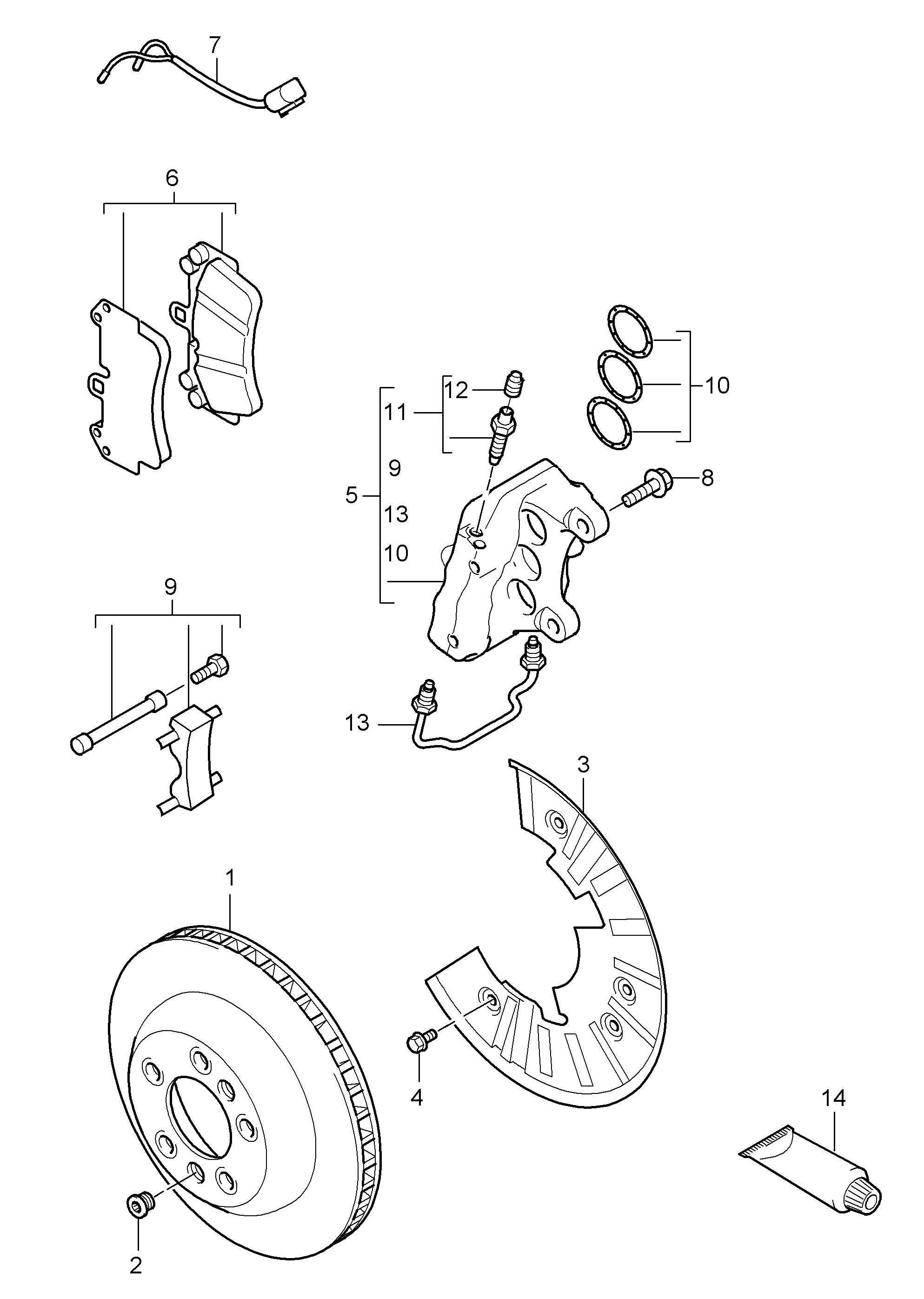 VAG 95535193961 - Kit pastiglie freno, Freno a disco www.autoricambi360.it