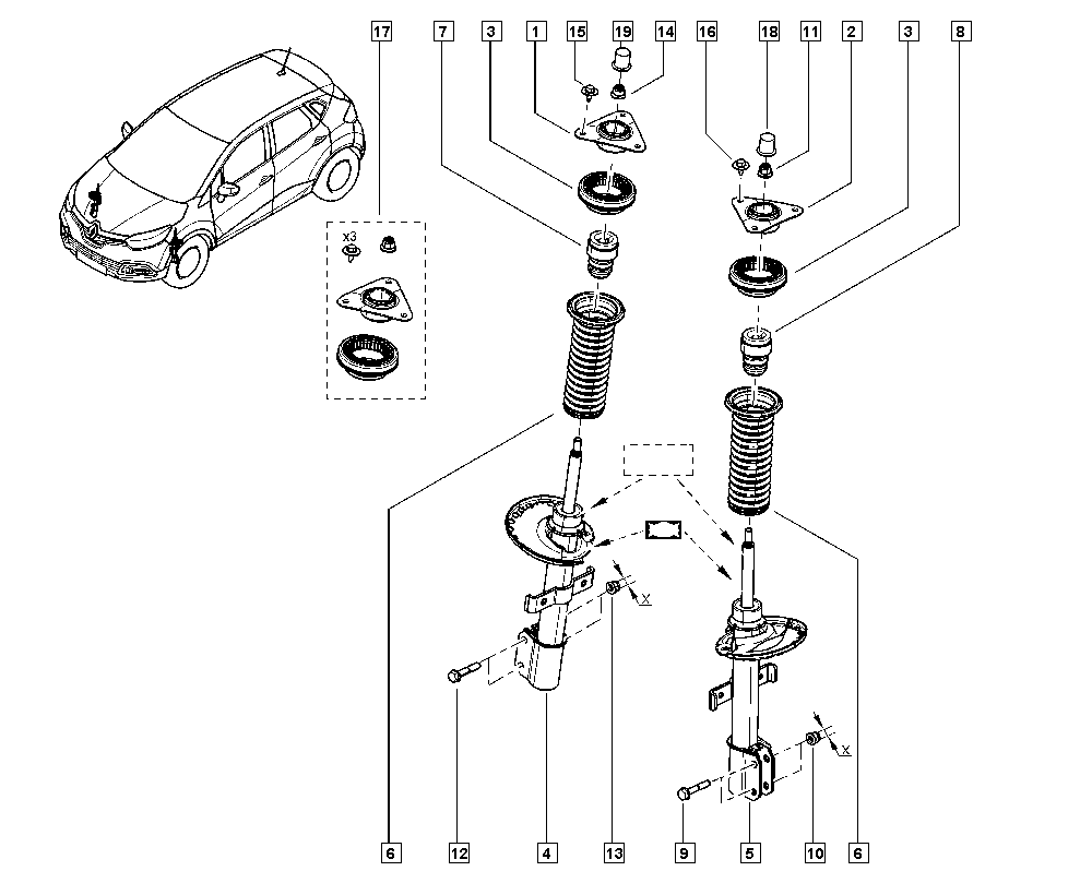 RENAULT 543889524R - Kit parapolvere, Ammortizzatore www.autoricambi360.it
