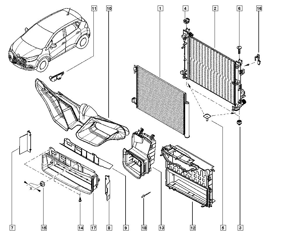 RENAULT 214107326R - Radiatore, Raffreddamento motore www.autoricambi360.it