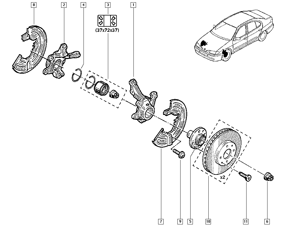 RENAULT 77 01 205 779 - Kit cuscinetto ruota www.autoricambi360.it