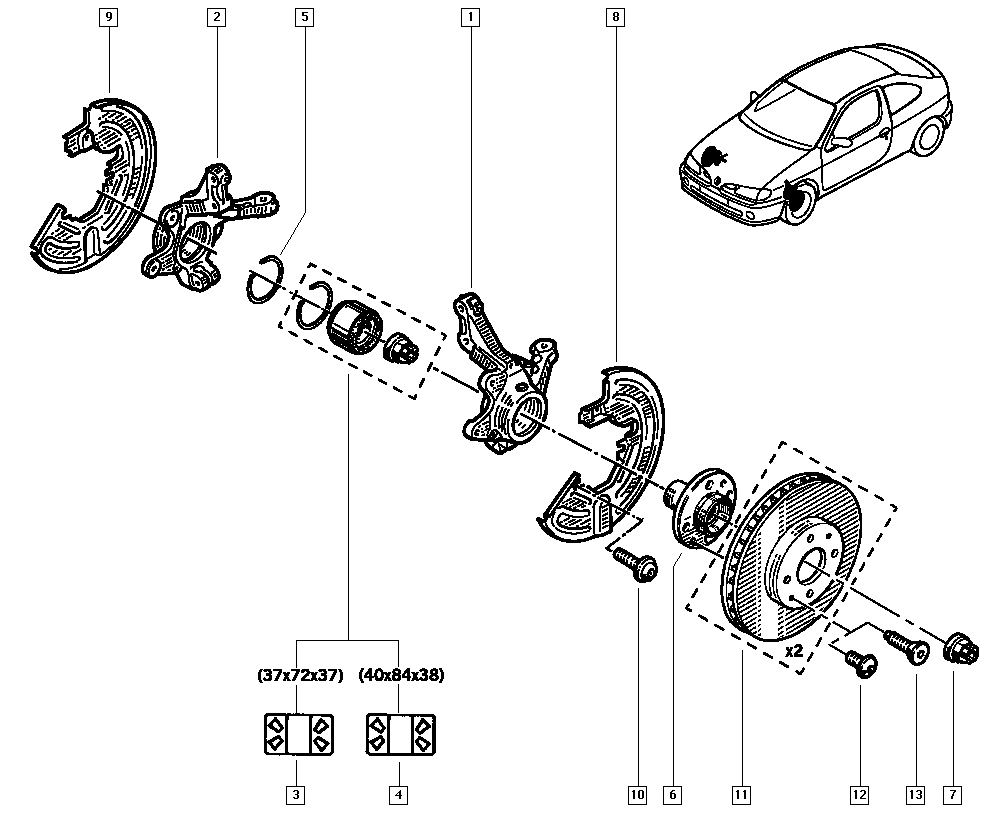 RENAULT 77 01 205 779 - Kit cuscinetto ruota www.autoricambi360.it