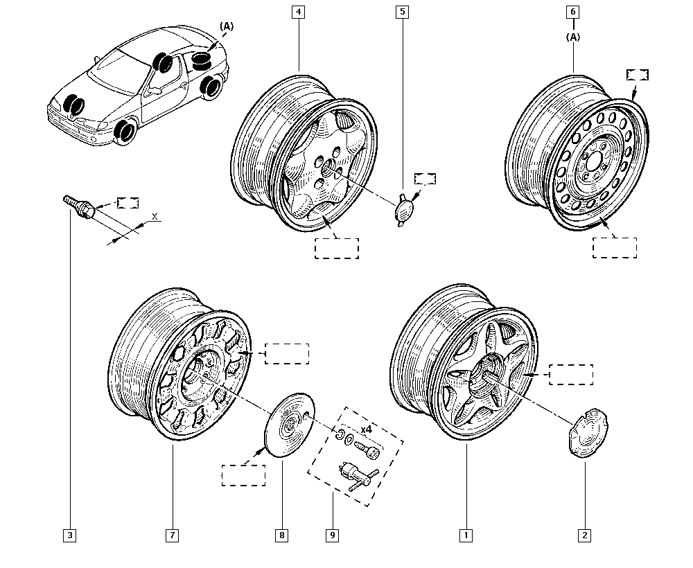 RENAULT 82 00 030 701 - Bullone ruota www.autoricambi360.it