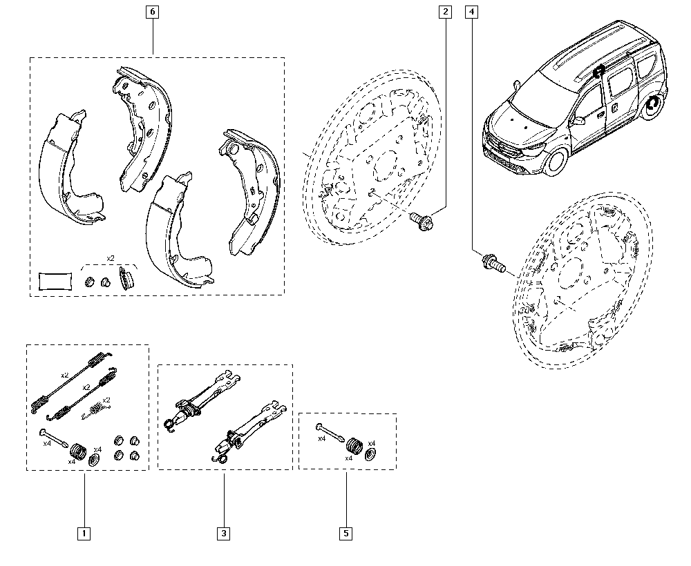 RENAULT 77 01 210 109 - Kit ganasce freno www.autoricambi360.it