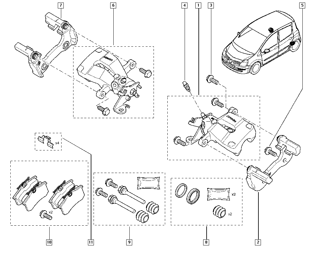 RENAULT 44 06 058 39R - Kit pastiglie freno, Freno a disco www.autoricambi360.it