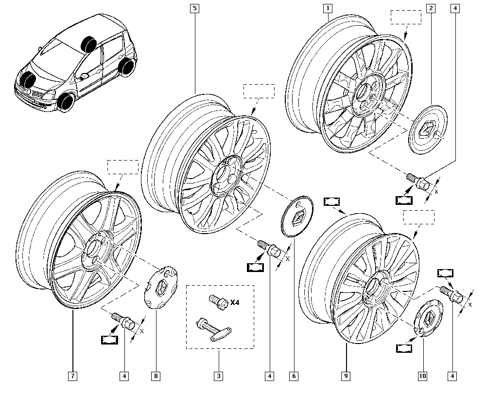 RENAULT 82 00 025 716 - Bullone ruota www.autoricambi360.it