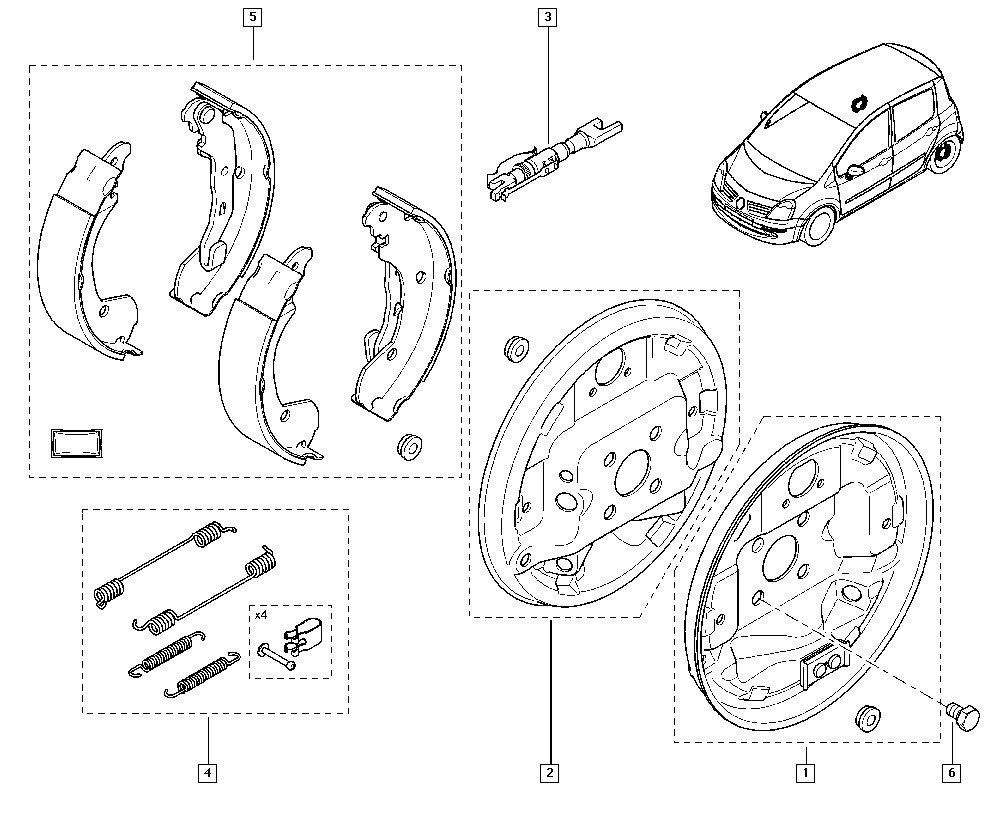 RENAULT 7701208357 - Kit ganasce freno www.autoricambi360.it