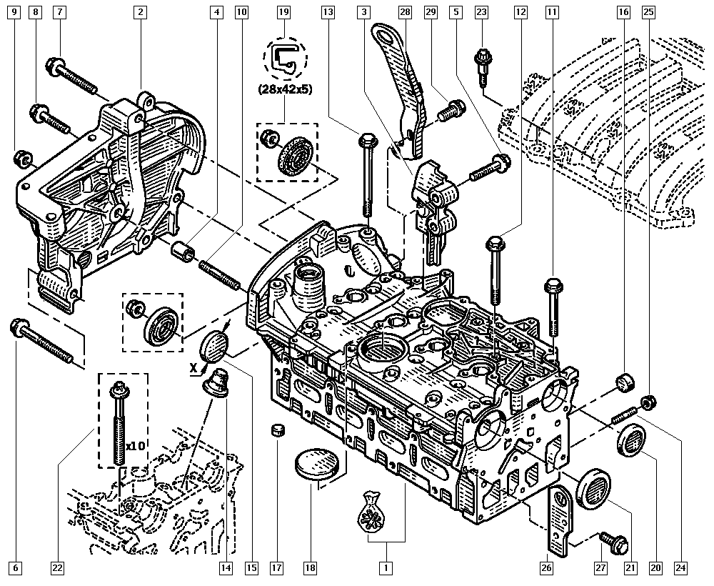 RENAULT 77 00 106 271 - Tappo, Albero portabilanciere - Foro per montaggio www.autoricambi360.it