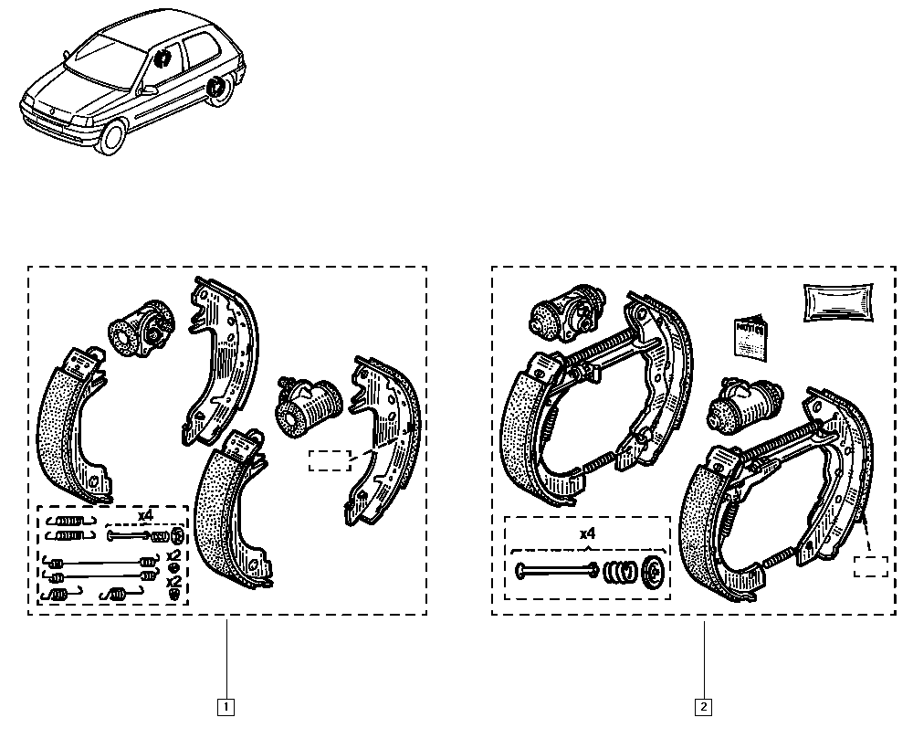 RENAULT 77 01 205 315 - Kit ganasce freno www.autoricambi360.it