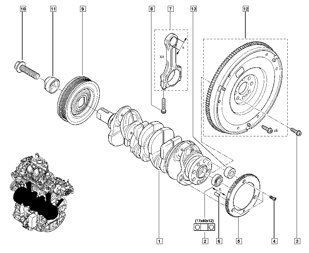 RENAULT 8200767762 - Puleggia cinghia, Albero a gomiti www.autoricambi360.it
