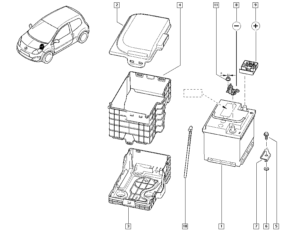 RENAULT 7711238596 - Batteria avviamento www.autoricambi360.it