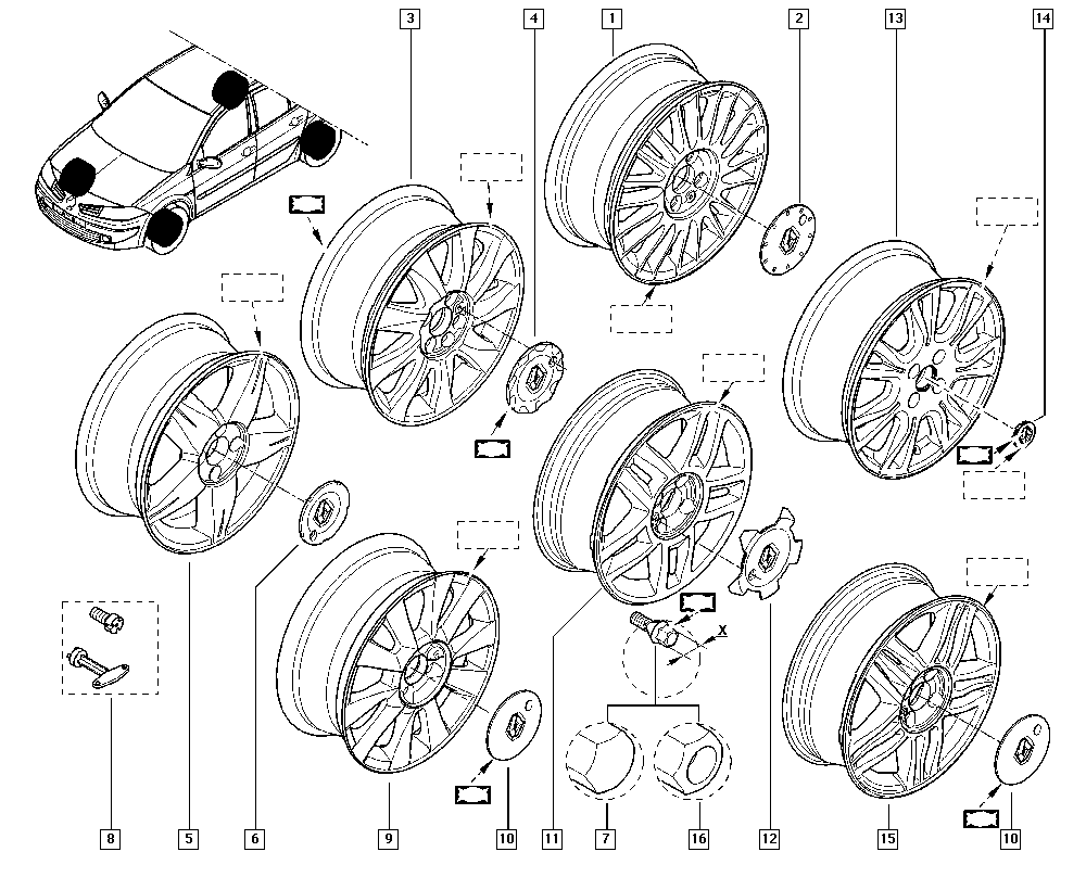 RENAULT 82 00 473 353 - Bullone ruota www.autoricambi360.it