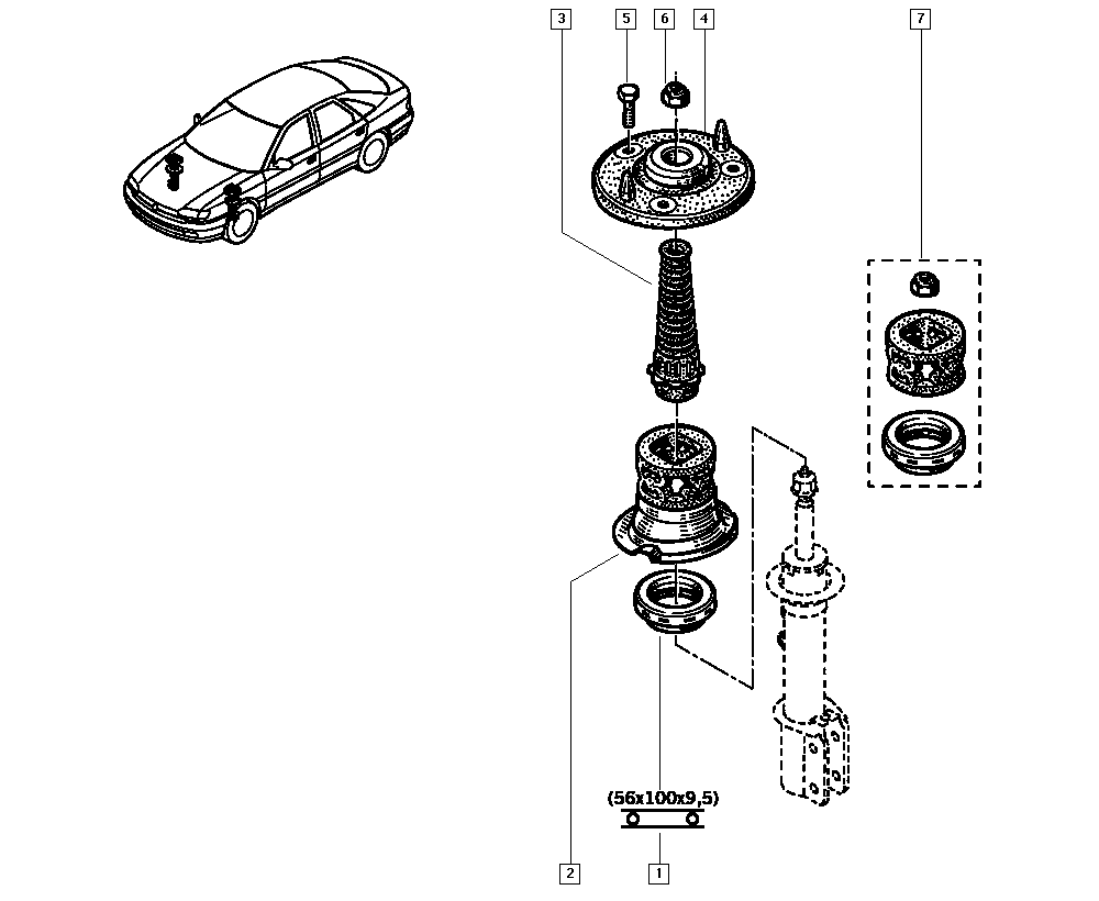 RENAULT 77 00 803 635 - Supporto ammortizzatore a molla www.autoricambi360.it