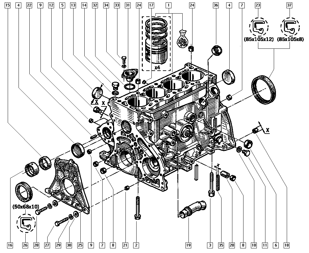 RENAULT 77 03 087 190 - Paraolio, Albero a gomiti www.autoricambi360.it