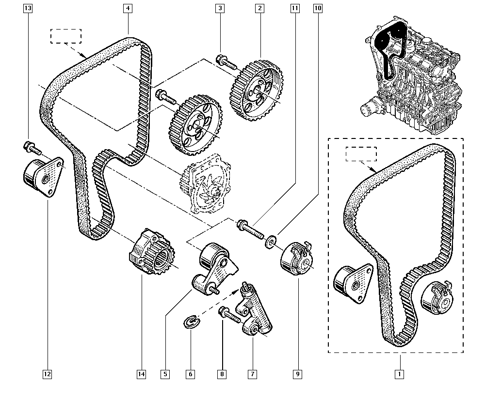 RENAULT 74 30 638 277 - Rullo tenditore, Cinghia dentata www.autoricambi360.it