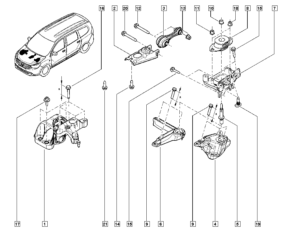 RENAULT 11 22 052 17R - Sospensione, Motore www.autoricambi360.it