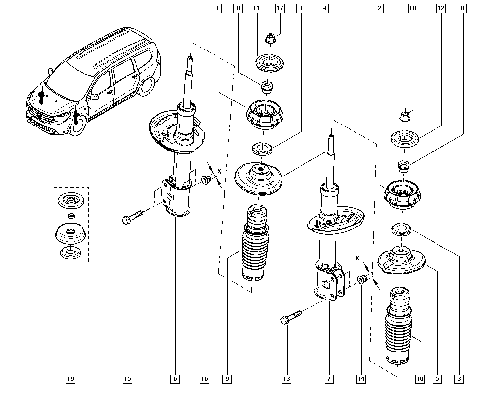 RENAULT 543A06915R - Supporto ammortizzatore a molla www.autoricambi360.it