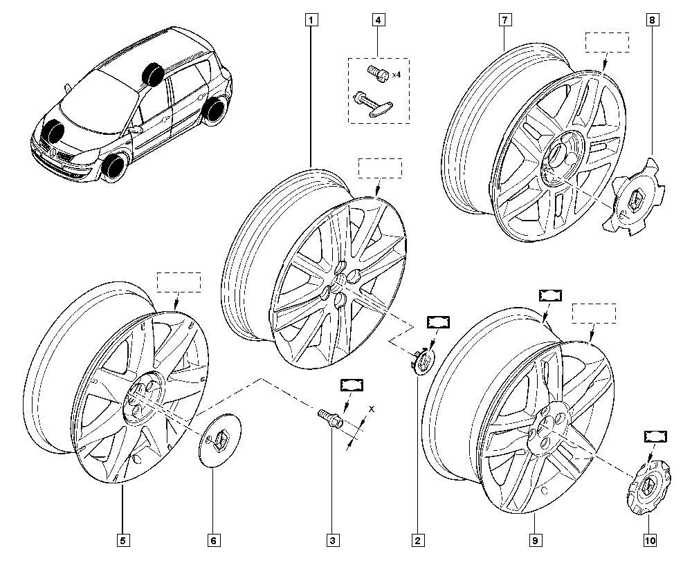 RENAULT 82 00 623 085 - Bullone ruota www.autoricambi360.it