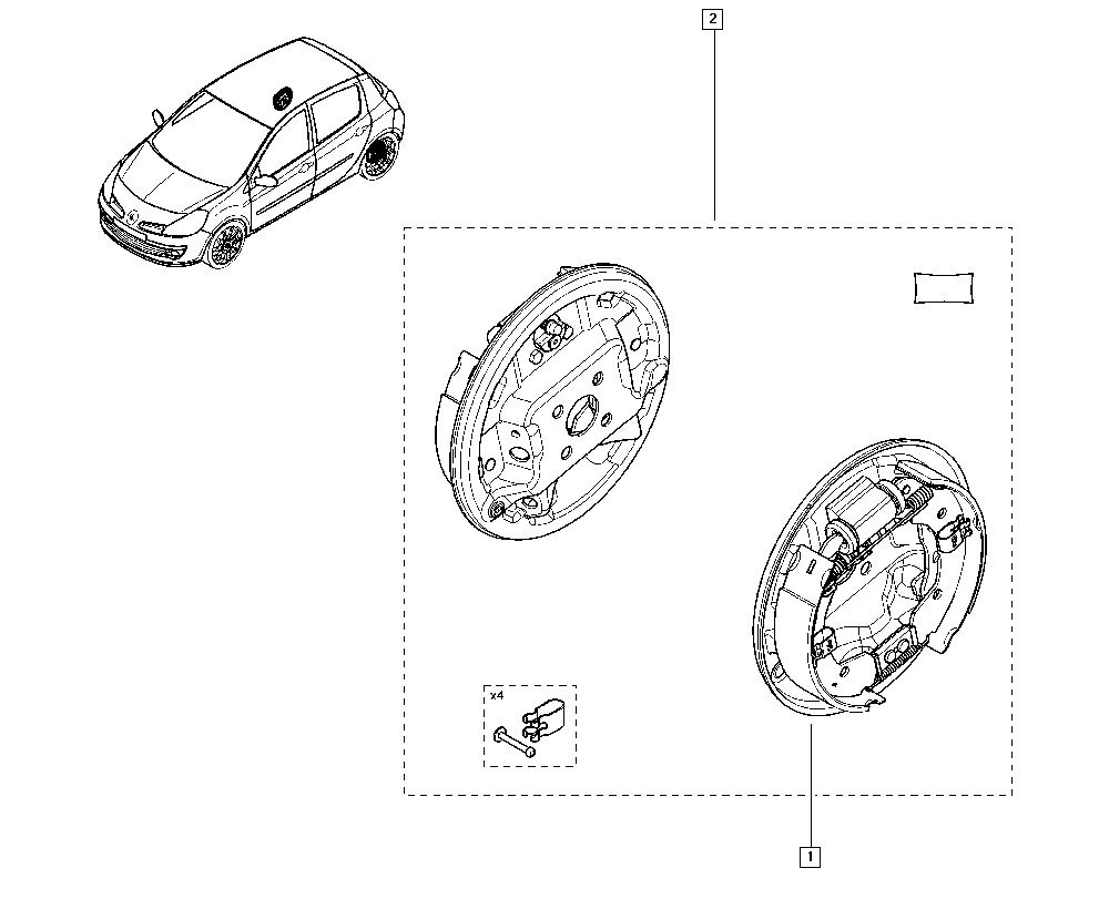 RENAULT 82 01 046 953 - Kit ganasce freno www.autoricambi360.it