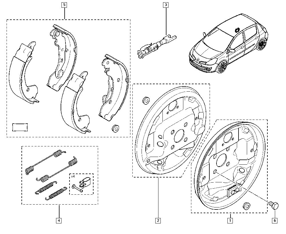 RENAULT 7701208357 - Kit ganasce freno www.autoricambi360.it