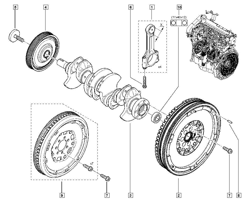 RENAULT 123033245R - Puleggia cinghia, Albero a gomiti www.autoricambi360.it