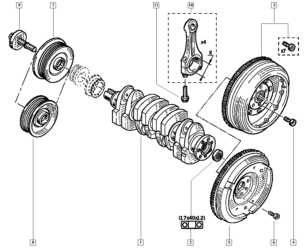 RENAULT 8200802666 - Puleggia cinghia, Albero a gomiti www.autoricambi360.it