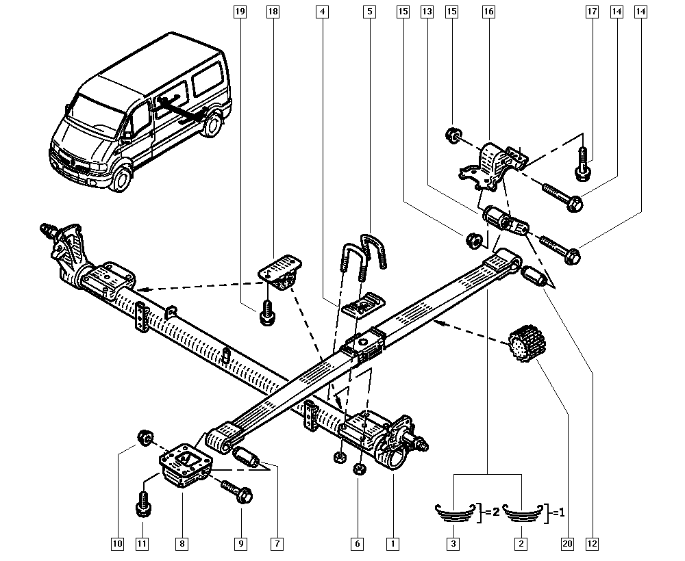 RENAULT 8200 024 453 - Supporto, Molla a balestra www.autoricambi360.it