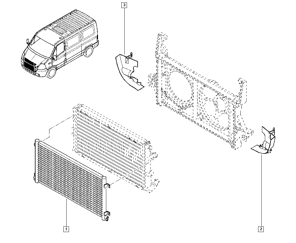 RENAULT 77 01 057 122 - Condensatore, Climatizzatore www.autoricambi360.it