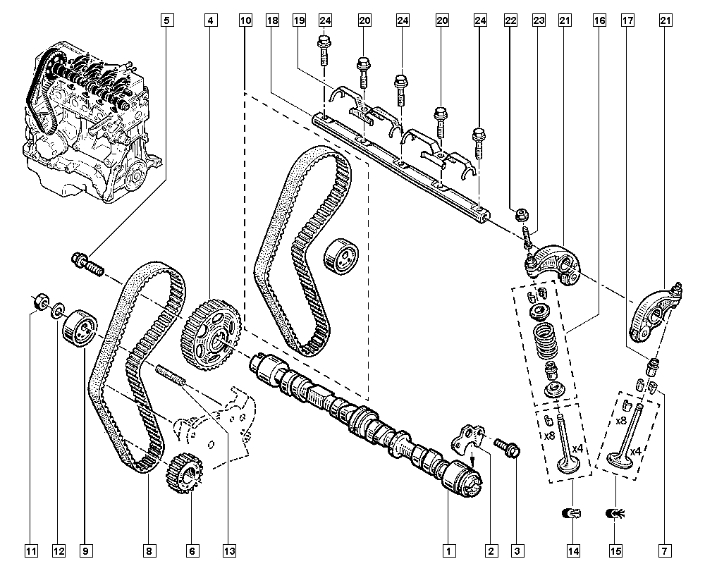 RENAULT 82 00 211 784 - Rullo tenditore, Cinghia dentata www.autoricambi360.it