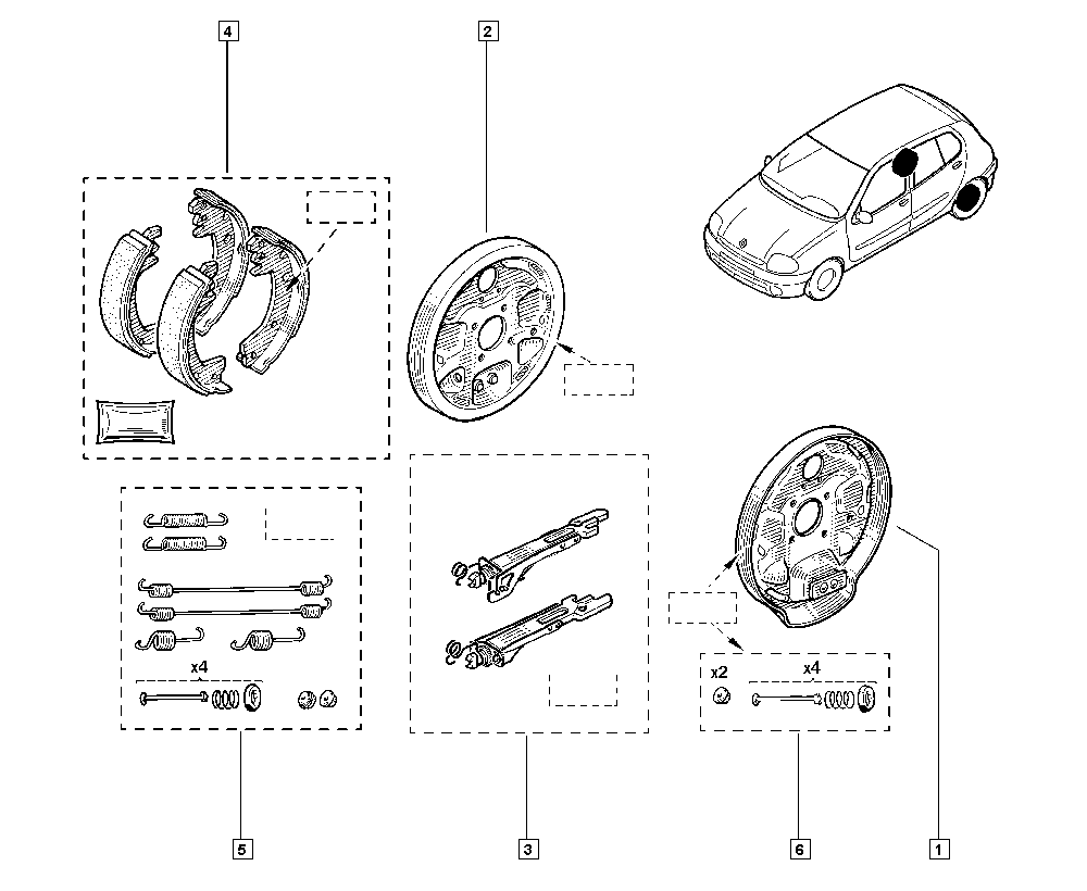 RENAULT 7701207178 - Kit ganasce freno www.autoricambi360.it