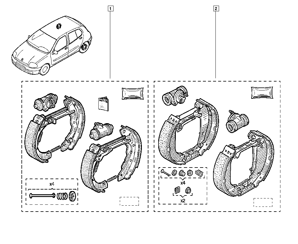RENAULT 7701207179 - Kit ganasce freno www.autoricambi360.it