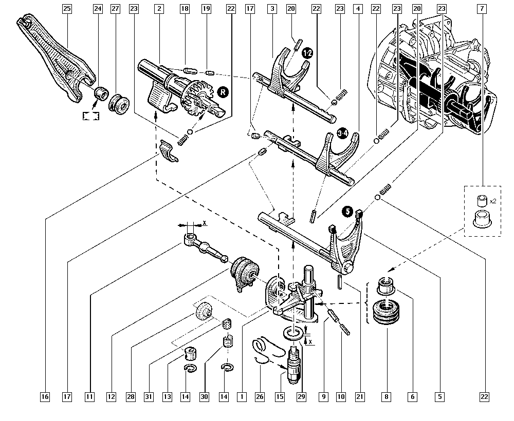 RENAULT 77 00 875 584 - Kit riparazione, Leva cambio www.autoricambi360.it