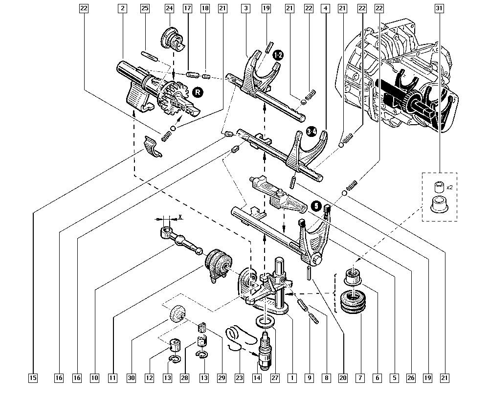 RENAULT 7700 872 205 - Kit riparazione, Leva cambio www.autoricambi360.it