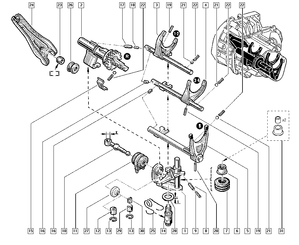 RENAULT 7700 872 205 - Kit riparazione, Leva cambio www.autoricambi360.it