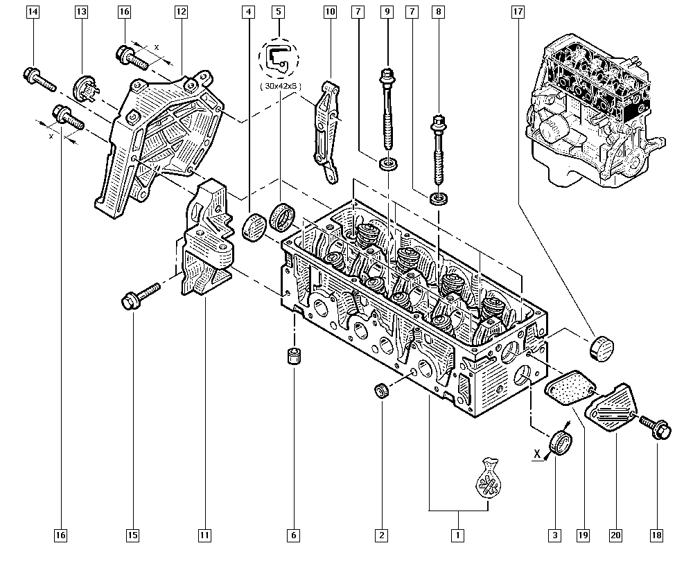 RENAULT 77 00 274 026 - Tappo, Albero portabilanciere - Foro per montaggio www.autoricambi360.it