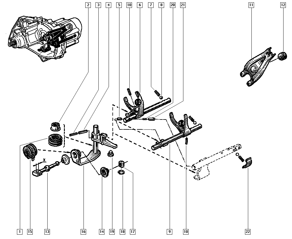 RENAULT 77 00 875 584 - Kit riparazione, Leva cambio www.autoricambi360.it