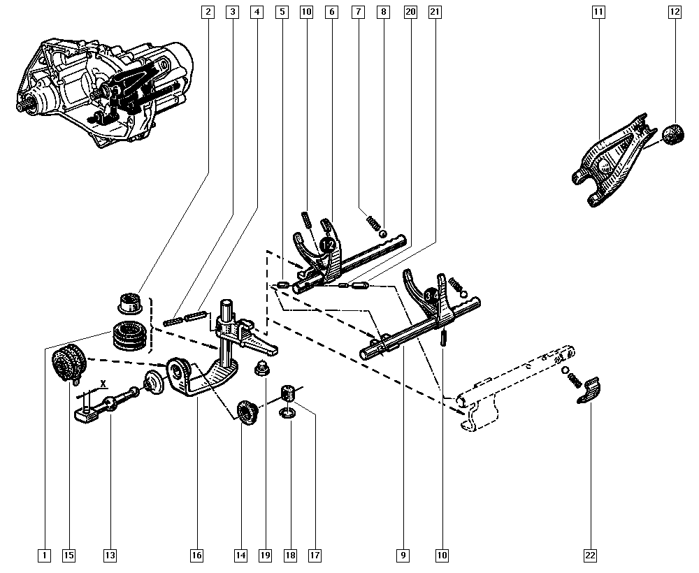 RENAULT 77 00 875 584 - Kit riparazione, Leva cambio www.autoricambi360.it