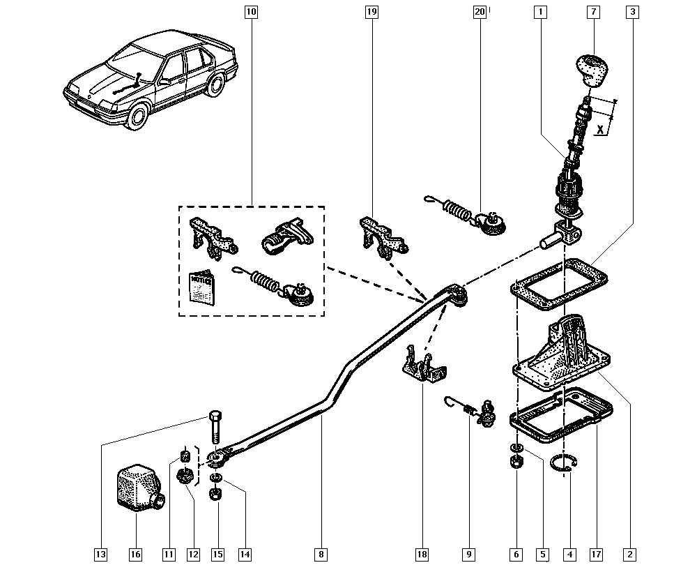 RENAULT 77 01 468 199 - Kit riparazione, Leva cambio www.autoricambi360.it