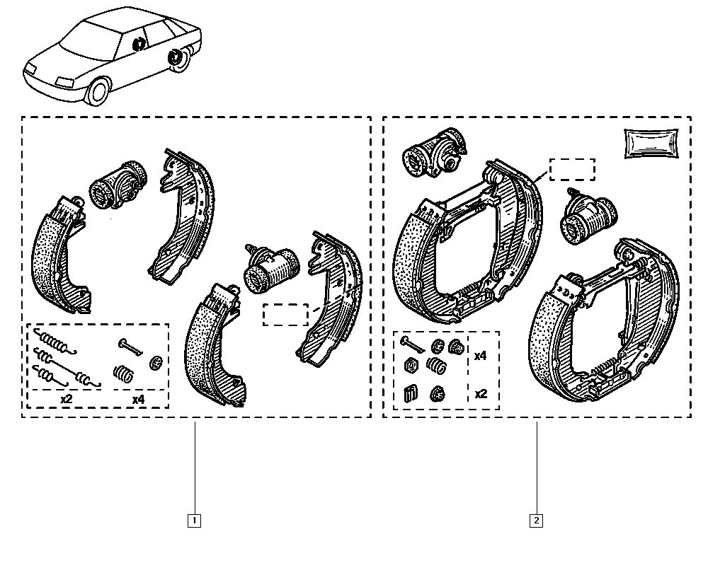 RENAULT 7701205097 - Kit ganasce freno www.autoricambi360.it