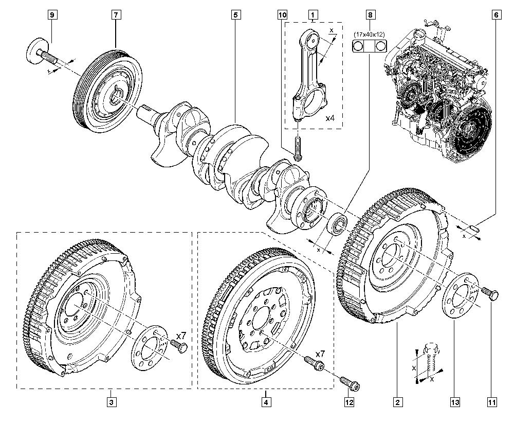 RENAULT 123033245R - Puleggia cinghia, Albero a gomiti www.autoricambi360.it