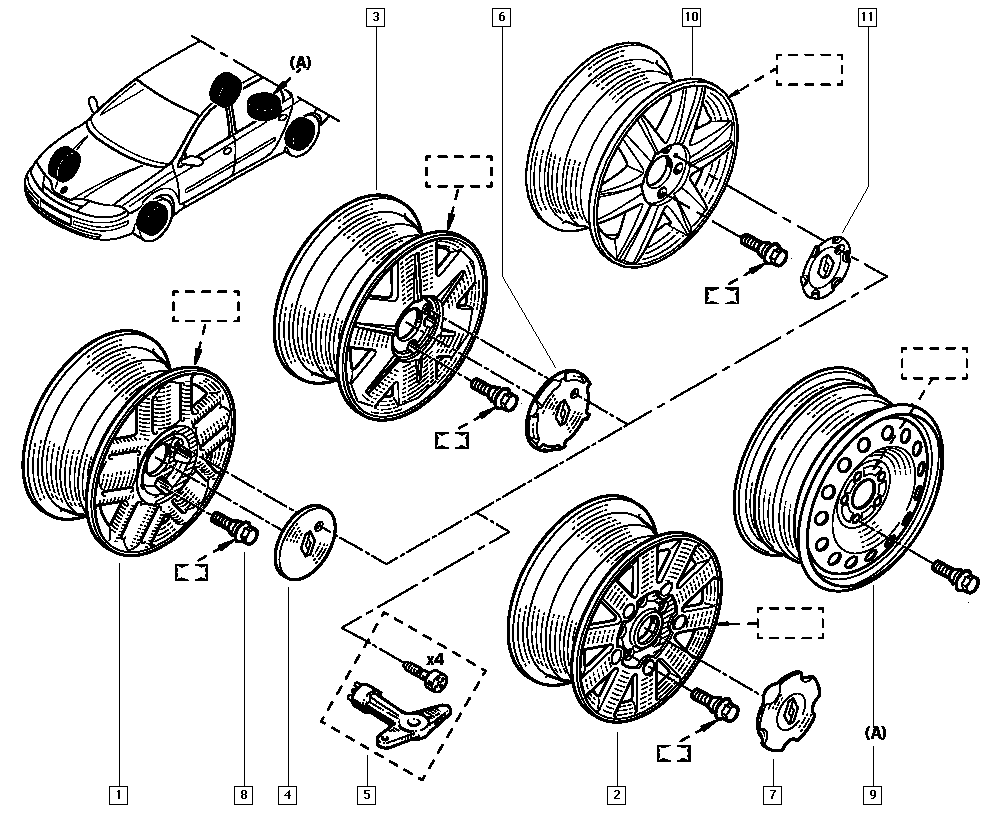 RENAULT 82 00 025 716 - Bullone ruota www.autoricambi360.it