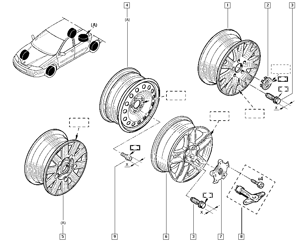 RENAULT 82 00 025 716 - Bullone ruota www.autoricambi360.it