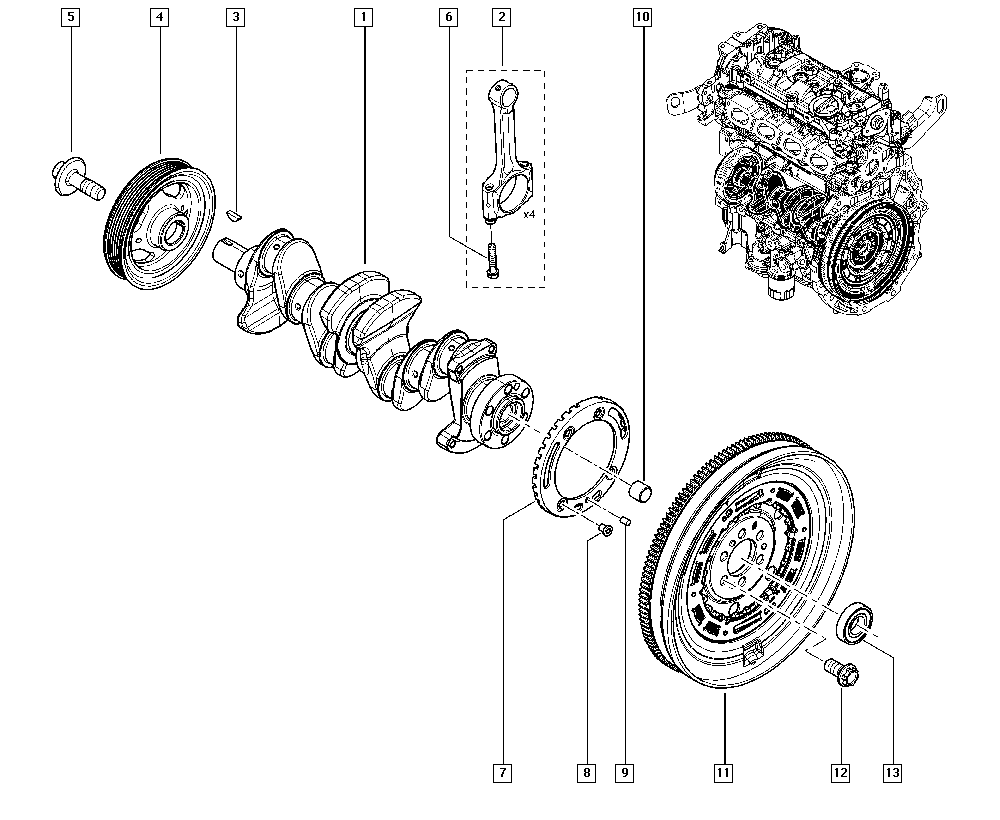 RENAULT 12303-1KC0A - Puleggia cinghia, Albero a gomiti www.autoricambi360.it