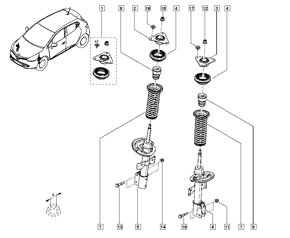 RENAULT 543889524R - Kit parapolvere, Ammortizzatore www.autoricambi360.it