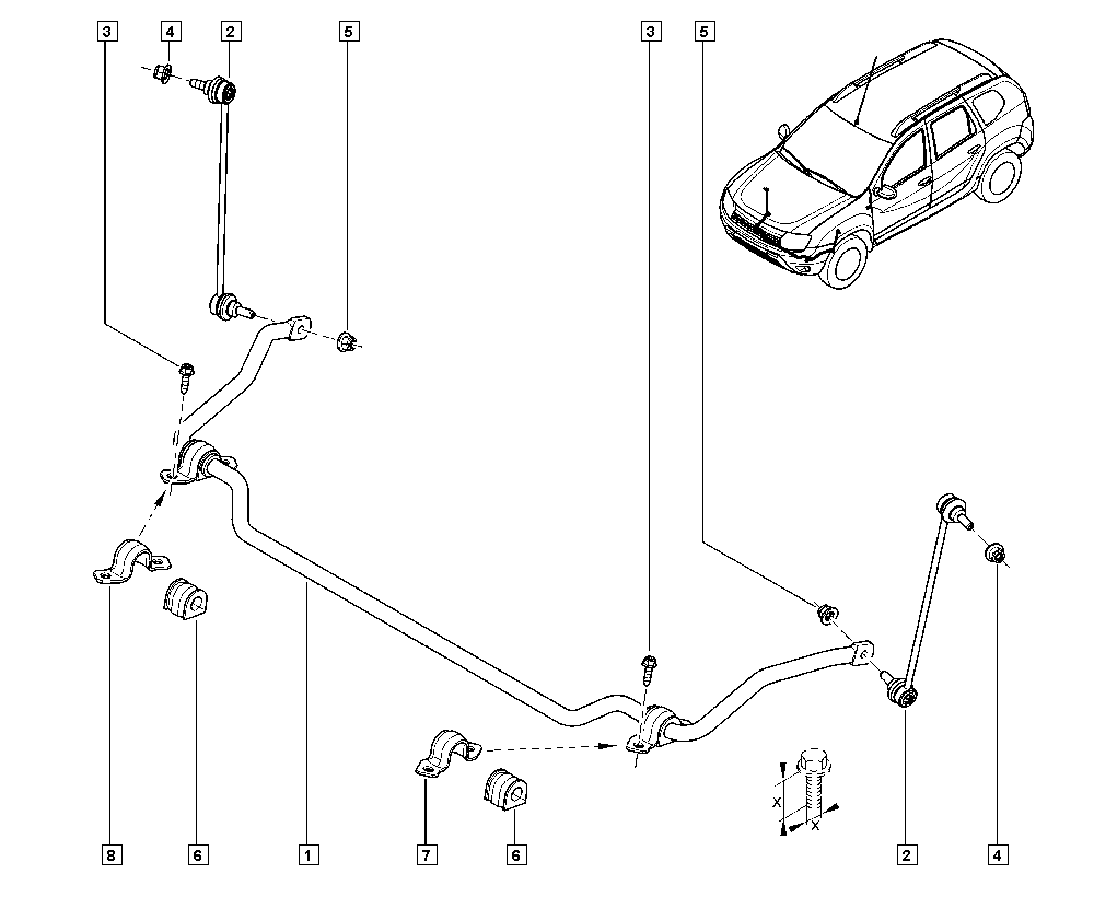 RENAULT 55 11 030 22R - Asta / Puntone, Stabilizzatore www.autoricambi360.it