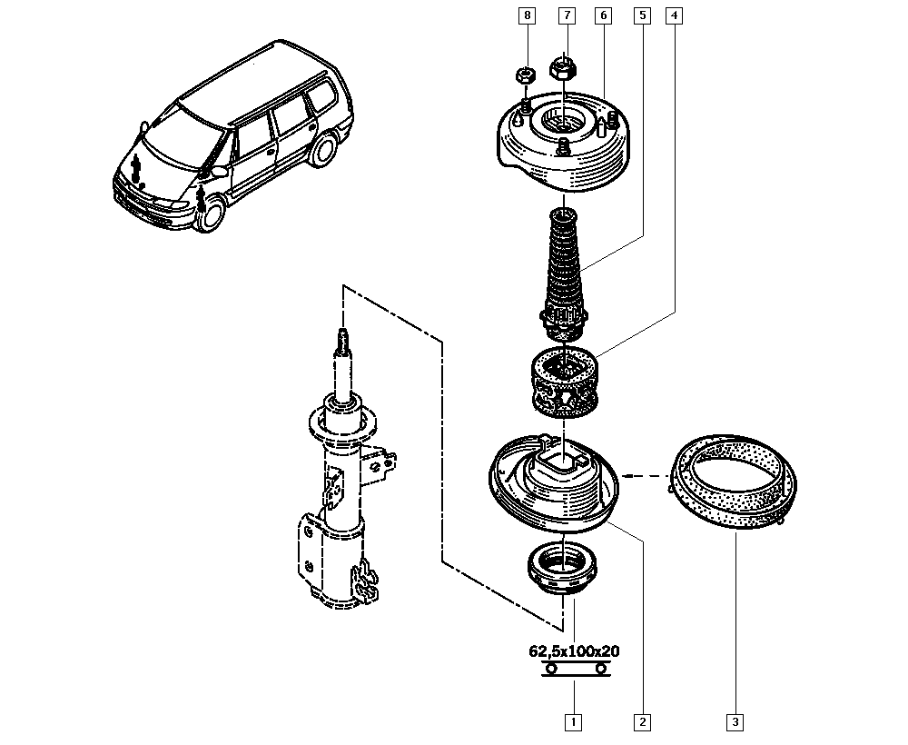 RENAULT 77 00 803 635 - Supporto ammortizzatore a molla www.autoricambi360.it