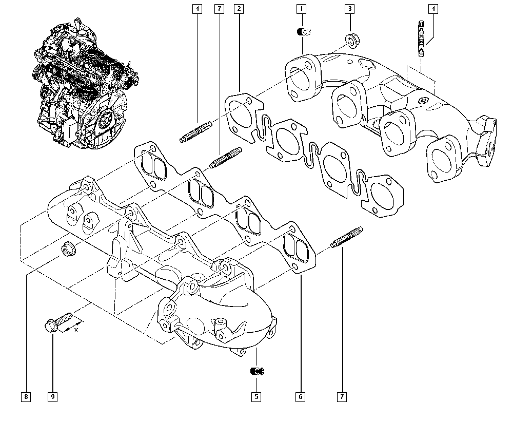 RENAULT 82 00 363 223 - Guarnizione, Collettore aspirazione www.autoricambi360.it