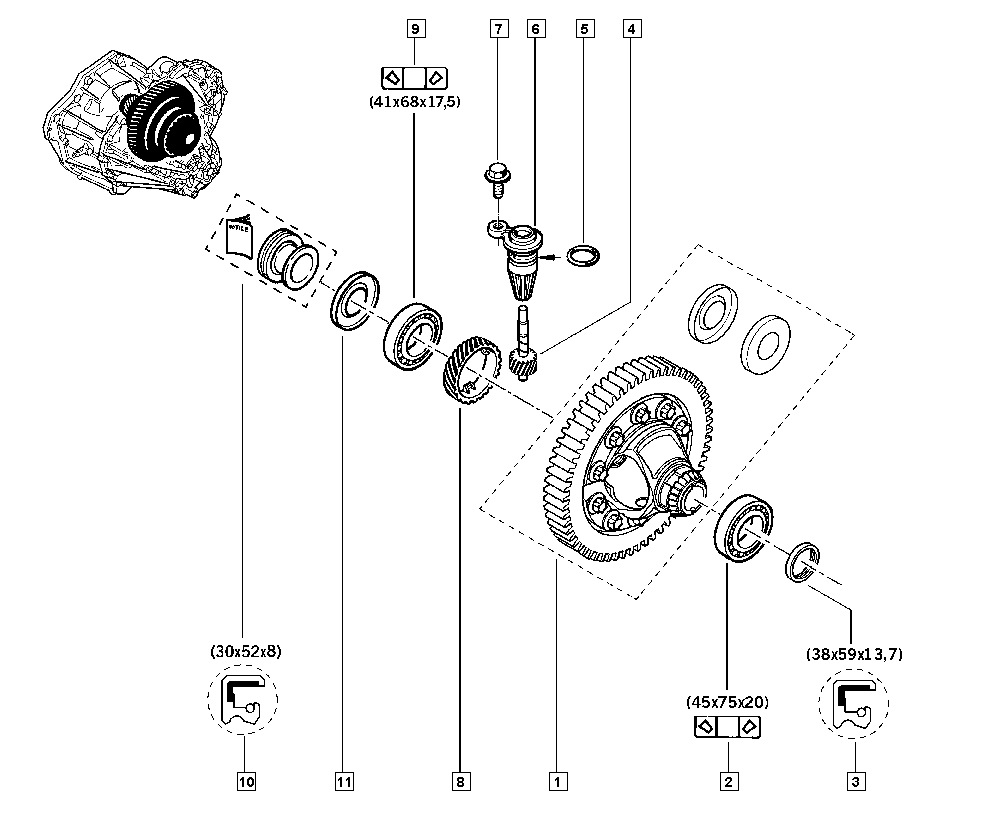 RENAULT 77 03 090 344 - Kit riparazione, Cambio manuale www.autoricambi360.it